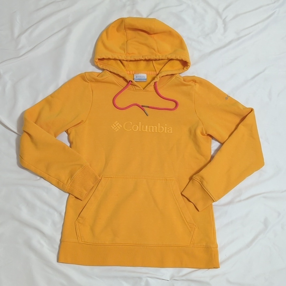 Columbia Logo Hoodie, Color Bright Marigold Size S - Picture 4 of 15